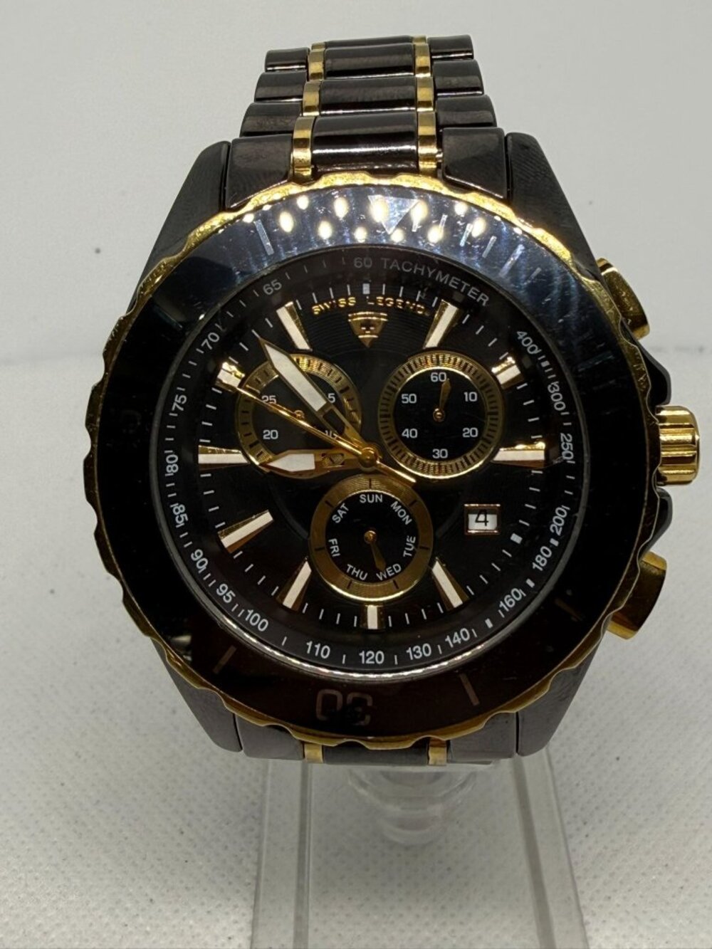 Swiss Legend Identity Model #SL-10614-BKBRA 47mm Chrono Men's Ceramic Watch